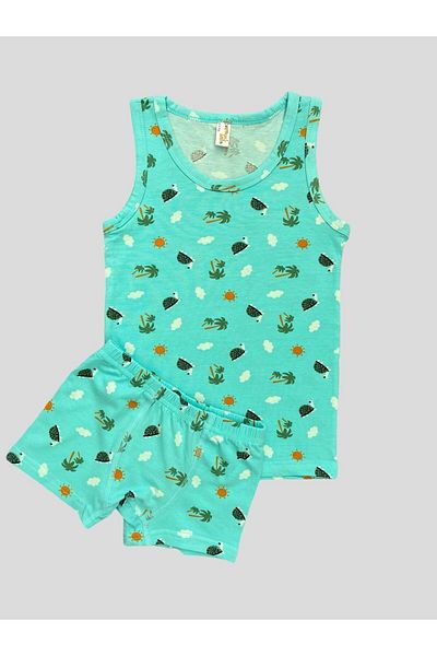 elmas kids Set boxer pentru băiat, din bumbac, cu model țestoasă, soare și nor