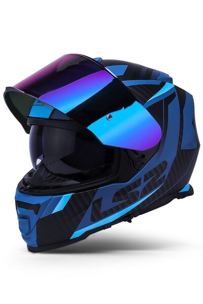 LS2 Storm 2 Racer Mat Mavi Kask