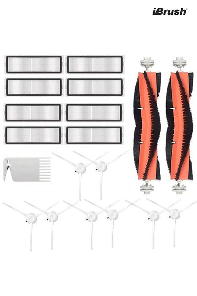 ibrush Dreame Z10 Pro 19 Piece Set with White Side Brushes, Dreame Z10 Pro Compatible 19 Piece Set