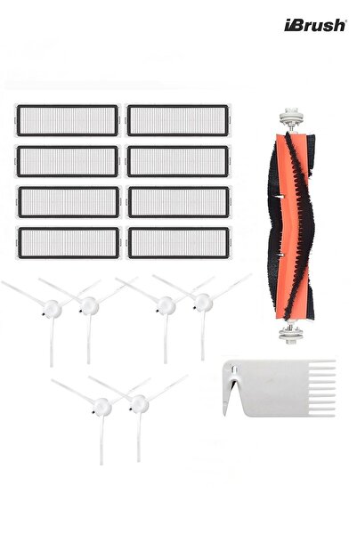 ibrush Dreame Z10 Pro 16-компонентен комплект бели странични четки, съвместим с Dreame Z10 Pro 16-компонентен комплект