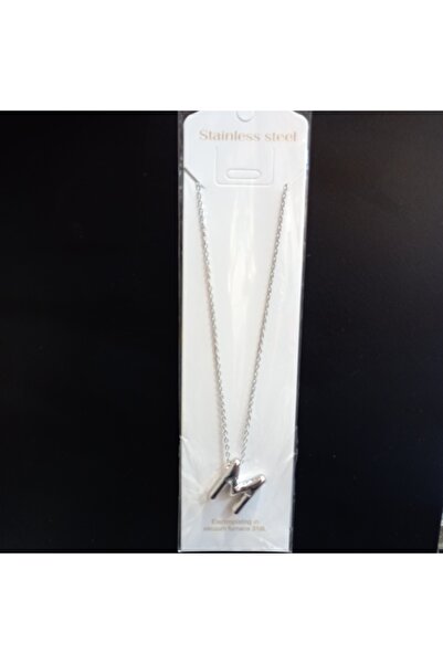 miso aksesuar takı Silver Misotrend Steel Necklace - Balloon Letter