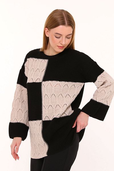 ilmek 23313 Tricot negru pentru femei Pulover vintage