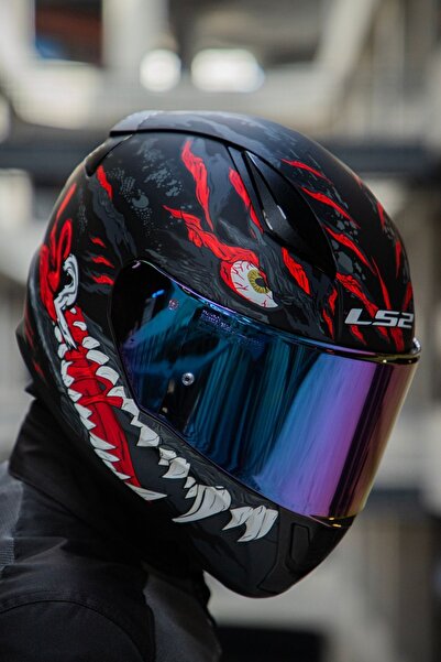 LS2 RAPID 2 KAIJU MAT SİYAH-KIRMIZI-BEYAZ KASK