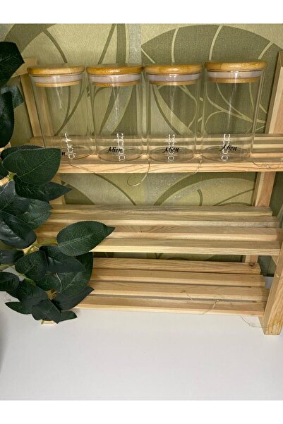 MİEN Bambu Kapaklı Baharatlık 300 ml 4 Adet