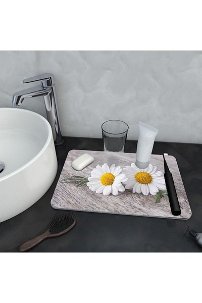 Else Dekor Else Water Absorbent Bathroom Organizer Σαμπουάν ντους Σαπούνι Κύπελλο Οδοντόβουρτσα Pad Organizer Χαλάκι παρουσίασης