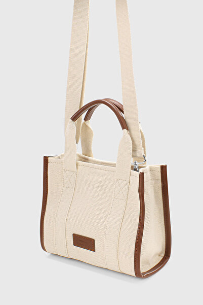 Housebags Kadın Soft Krem Kanvas Tote Çanta