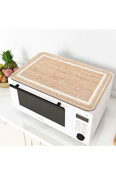 Else Dekor Patterned Microwave Oven Cover Protective Mat Non-Slip Base Washable Organizer Case