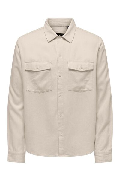 Only & Sons ONSKARI LS SHIRT VISC LIN 0075 Erkek Keten Gömlek
