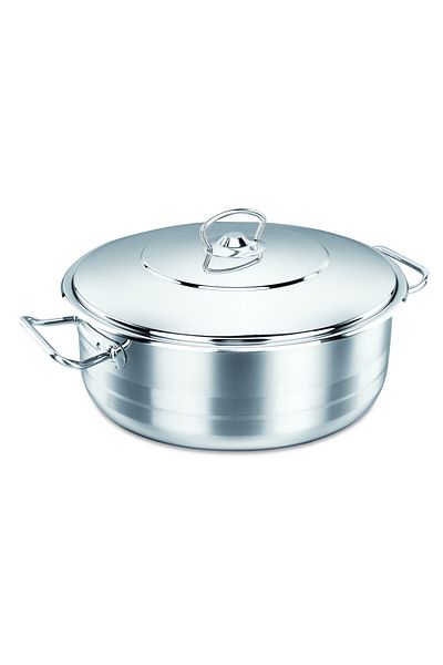 KORKMAZ Mega Stainless Steel Cookware Low Pot. Capacity 50 Cm