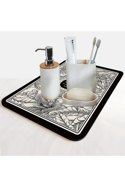 Else Dekor Water Absorbent Bathroom Organizer Σαμπουάν ντους Σαπούνι Κύπελλο Οδοντόβουρτσα Pad Organizer Χαλάκι παρουσίασης