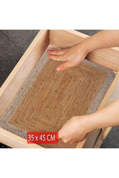 3D ELSE HALI Else Jüt Desenli Kaydırmaz Raf Dolap Çekmece Örtüsü Yıkanabilir ...