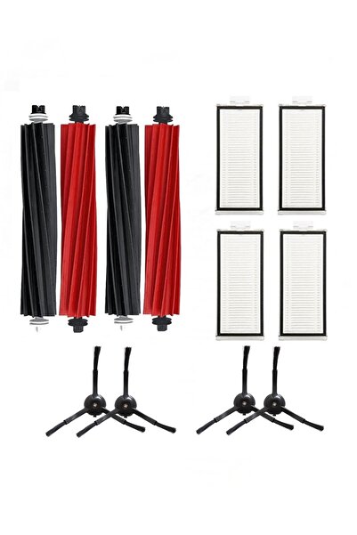 ibrush Roborock Q8 Max and Q7 Max Mega Set - 10 Pieces Black with Side Brush