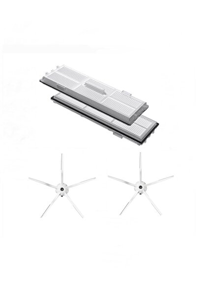 ibrush Roborock S7 Sonic - فلتر Hepa مكون من قطعتين وفرشاة جانبية بيضاء، متوافق مع طراز S7 Maxv