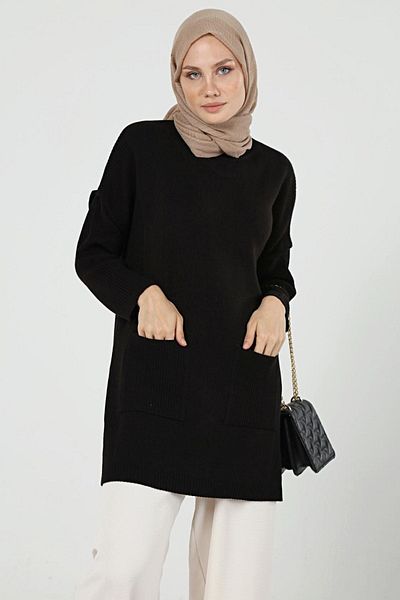 ilmek Γυναικείο Πλεκτό Hijab Μακρύ Hijab με διπλή τσέπη 4305