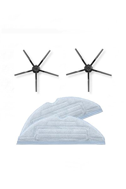 ibrush Roborock S7 Sonic - Σετ 2 μαύρων πλαϊνών βουρτσών και πανιών από ίνες,...