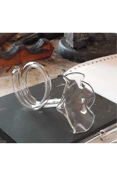 LEYLA CAM SANATLARI 6 Single Curved GLASS Napkin Holders