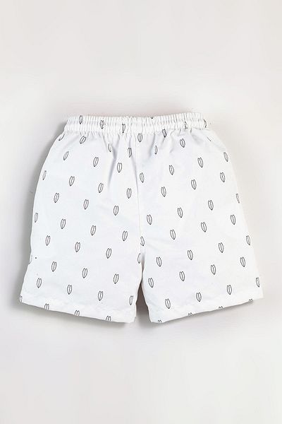 Gold Class Kidswear Λευκό ανδρικό σορτς κολύμβησης - στάμπα σερφ