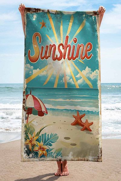 3D ELSE HALI Patterned Light and Fast Drying Water Absorbent Microfiber Beach Towel 75x150 cm DSN09