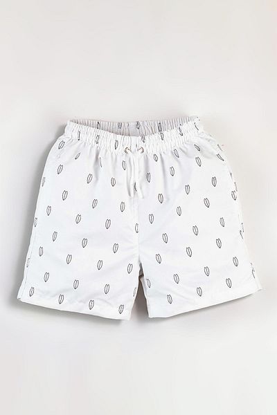 Gold Class Kidswear Λευκό ανδρικό σορτς κολύμβησης - στάμπα σερφ