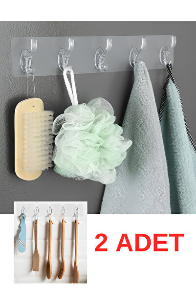 Vekorr 5 гачків, 2 штуки гнучких і міцних клейких вішалок - складана вішалка