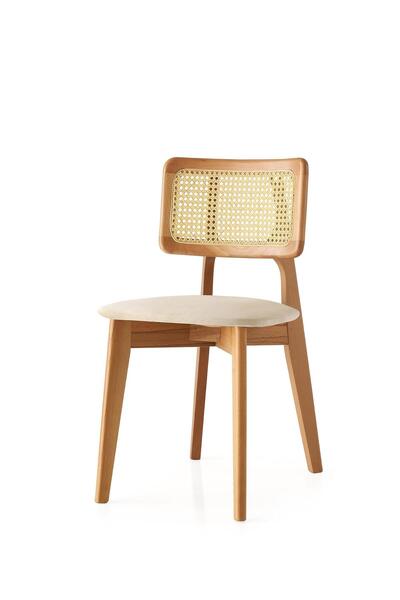 Erezogulları Mobilya Zion Ahşap Naturel Mutfak Sandalyesi 2 li Set