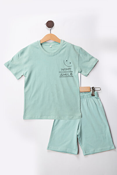 MUTTİ With Smile Shorts and T-shirt Set for Kids
