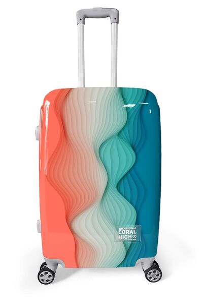 Coral High Renkli Desenli Orta Boy Valiz (60cm) 16802