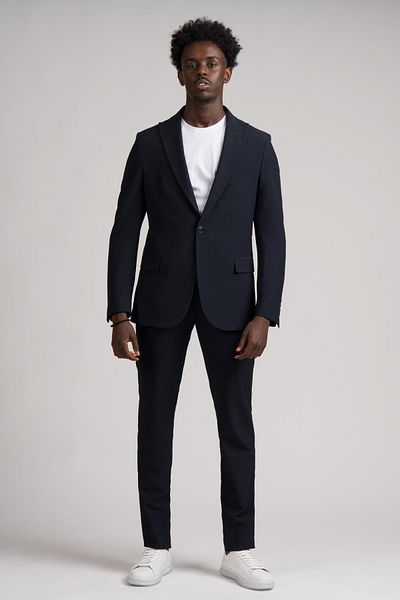 ADİMO Adimo Slimfit Jogger Suit - Pointed Collar, Half Lined, Double Slit, Lycra