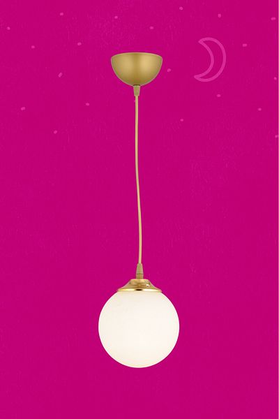 SONSUZ AYDINLATMA&AVİZE Infinite Pendant Lamp Antique Single White Globe Ball Glass Flat Downward Facing Luxury Chandelier