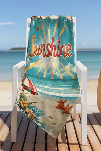 3D ELSE HALI Patterned Light and Fast Drying Water Absorbent Microfiber Beach Towel 75x150 cm DSN09