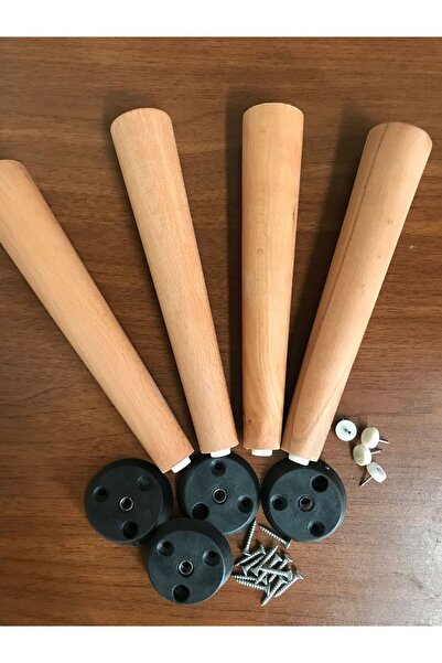 dekorvera Ahşap ayak, 24 cm gürgen konik ahşap ayak