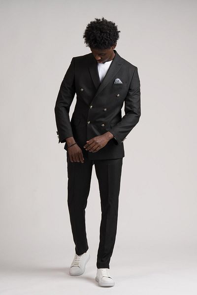 ADİMO Adimo Slimfit - Κοστούμι με διπλό σχιστό μυτερό γιακά με ρίγες
