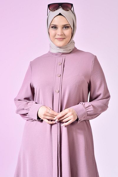Ferace Γυναικείο ύφασμα Hijab Hijab με κουμπιά Ayrobin