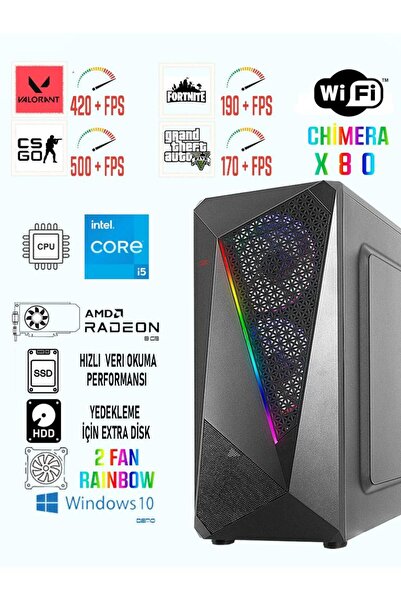 RAMTECH BİLGİSAYAR CHİMERA X80 İ5 9400F / RX580 8GB / 256GB SSD 1TB HDD / 16G...