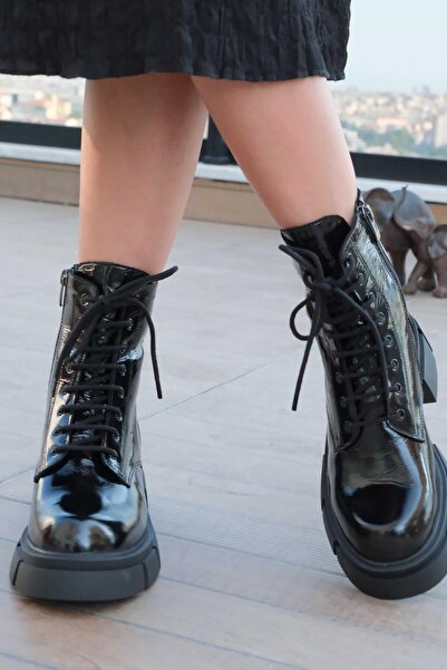 FOLLİNİ Cizme de damă din piele naturală de culoare bej