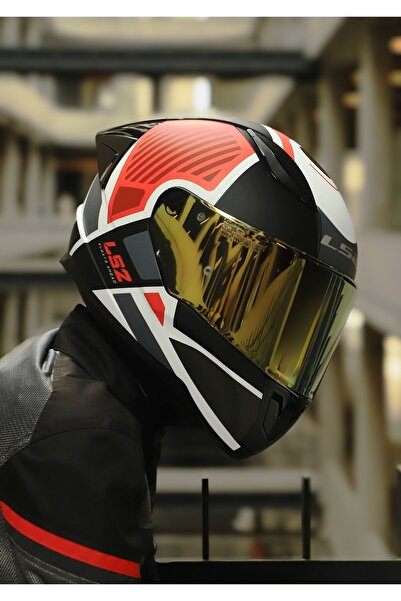 LS2 RAPID 2 RACE GRID MAT BEYAZ-KIRMIZI KASK