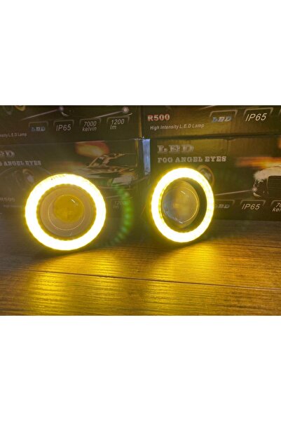 Genel Markalar 76 mm Turuncu Angel Led Halkalı Mercekli Sis Farı Metal Gövdeli