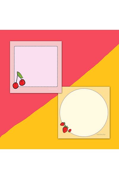 Fatofotofan 8x8 cm Cherry and Strawberry Memopad