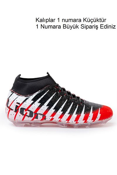 Freemax Unisex Red Black Football Boots - Socks Football Shoes