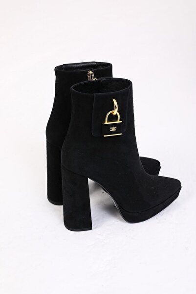 FOLLİNİ Kadın Deri Bot Platformlu Siyah