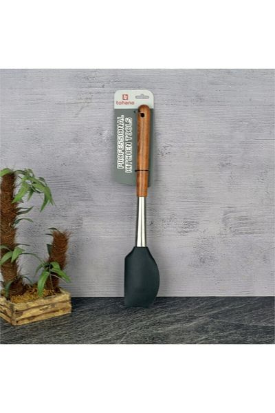 MİSP Silicone Spatula - Wooden Handle Design