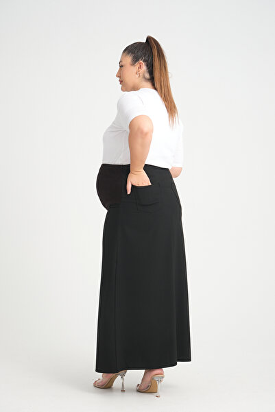 KATLİN MATERNİTY WEAR Adjustable Waist Fabric Skirt for Pregnant Women