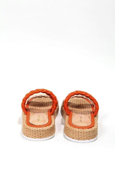 Elisse Shoes Μαύρες μπεζ γυναικείες παντόφλες - Ψάθινη λεπτομέρεια