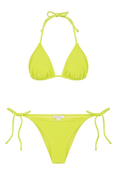AQUELLA Textured Triangle Bikini Set