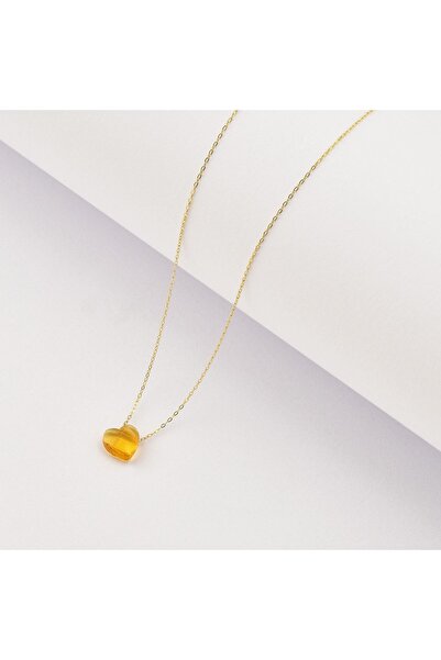 Kolyecik 14 Ayar Altın Sarı Kalp Kolye