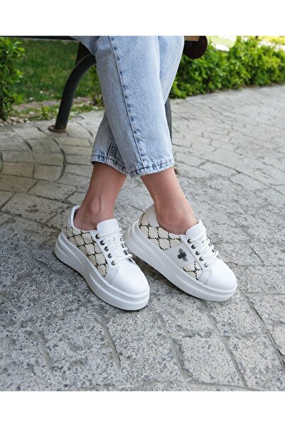 FOLLİNİ Tenis de damă din piele naturală cu detaliu de accesoriu