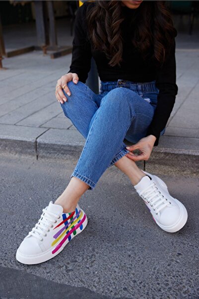 FOLLİNİ Γυναικεία Αθλητικά Παπούτσια Sneaker από Γνήσιο Δερμάτινο Λευκό