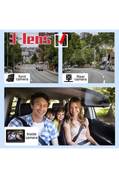 Concord Araç Içi Kamera 3 Kameralı (yol + Araç Içi+ Arka) Hd Video Kayıt Mikrofonlu Türkçe C-657