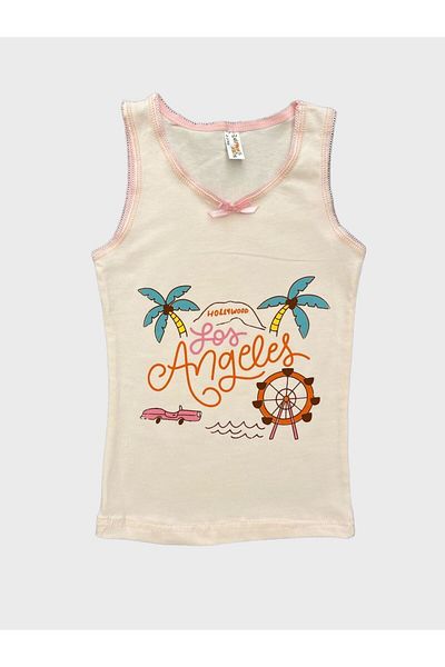 elmas kids Pink Palm Striped Cotton Girl's Athlete Set - Set of 2