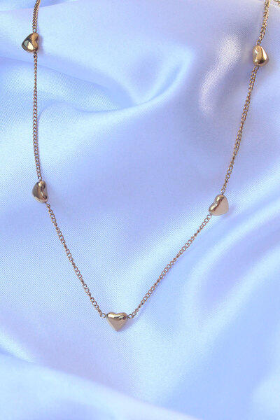 Moka Shopin Κολιέ 316L Ατσάλι Χρυσό Χρώμα Minimal Heart Model